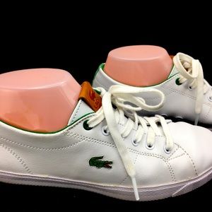 Lacoste women’s sneaker shoe white green casual
